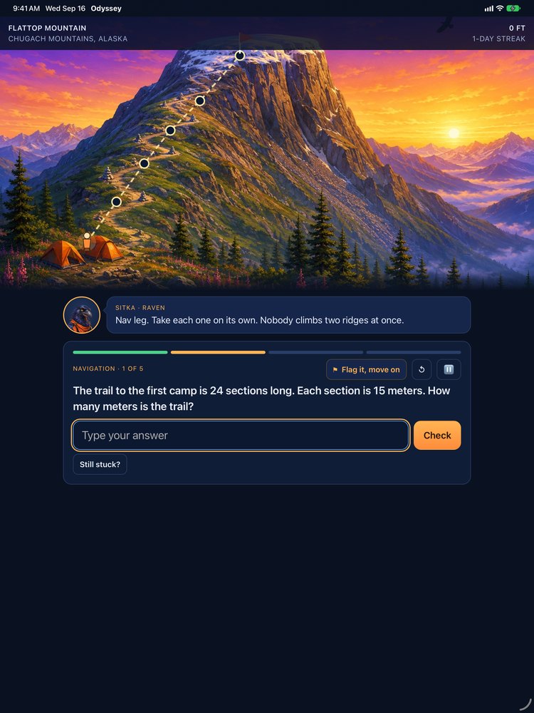 An Odyssey math problem built from the adventure&rsquo;s own story.