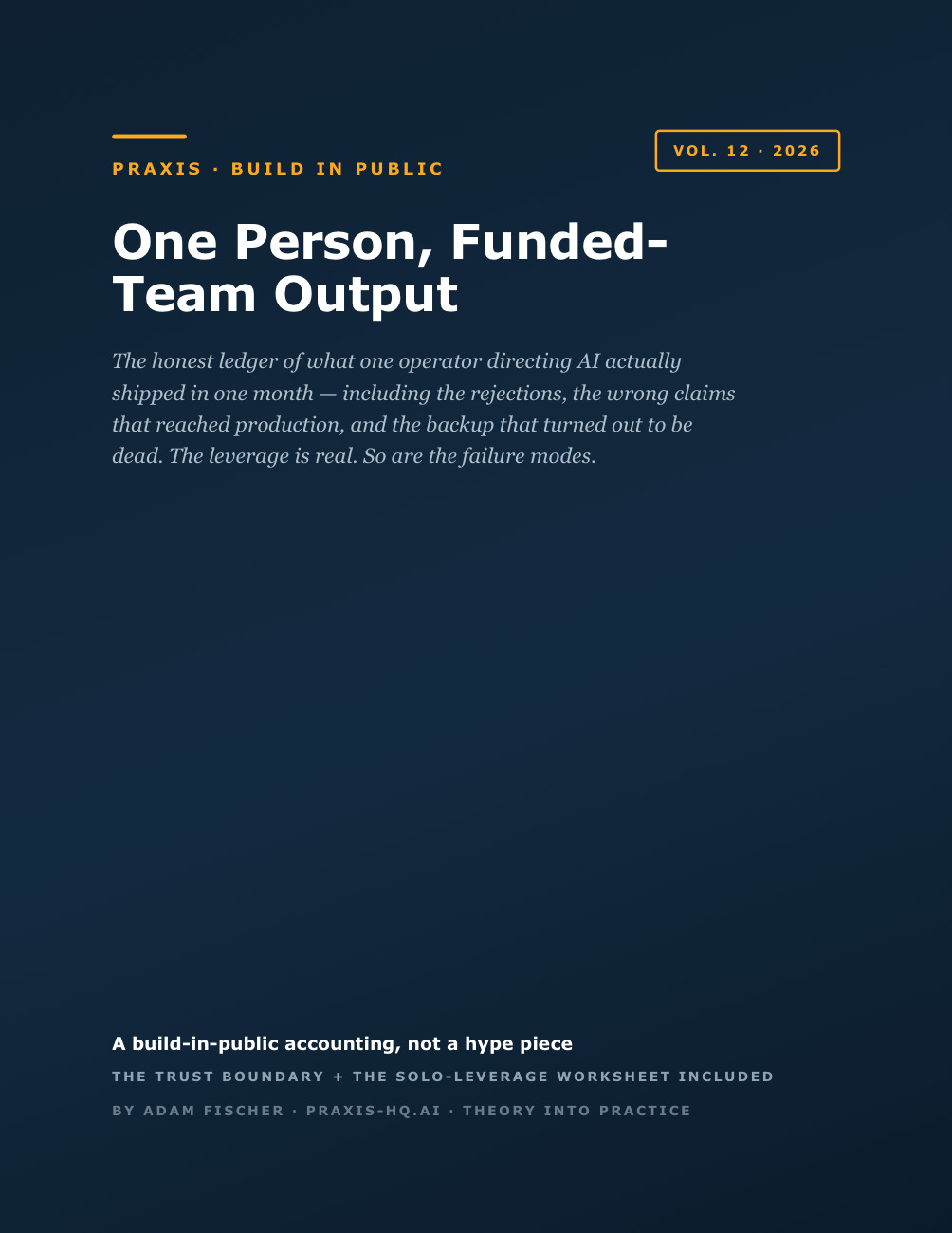 One Person, Funded-Team Output cover